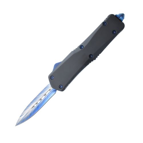 Double Edge Damascus Automatic OTF Knife w/ Belt Clip Double Edge Damascus Automatic OTF Knife w/ Belt Clip