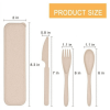 2 Pack Reusable Travel Utensils Set with Case, Wheat Straw Portable Knife Fork Spoons Tableware