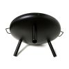 23 Inch Outdoor Fire Pit, Durable Wood Burning Fireplace Bowl with Grill Rack for Patio Garden, Backyard, Porch , Camping, BBQ, Picnic Bonfire