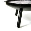 23 Inch Outdoor Fire Pit, Durable Wood Burning Fireplace Bowl with Grill Rack for Patio Garden, Backyard, Porch , Camping, BBQ, Picnic Bonfire