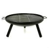 23 Inch Outdoor Fire Pit, Durable Wood Burning Fireplace Bowl with Grill Rack for Patio Garden, Backyard, Porch , Camping, BBQ, Picnic Bonfire